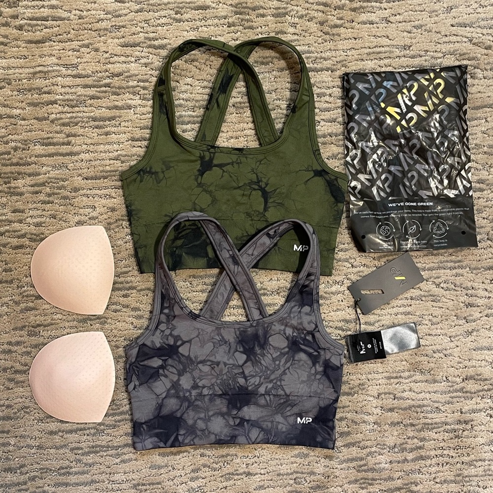 MyProtein sports bra bundle seamless tie dye and seamless thing NEW